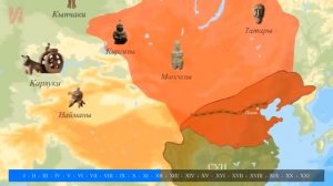 История Монголии на карте.