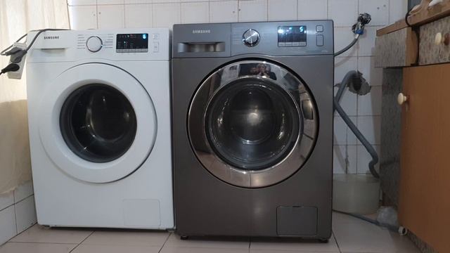 Washing Machine White Samsung vs Grey Samsung Spin Race 60fps смотреть онлайн