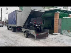 7132-8К - Погрузка квадроцикла в прицеп ССТ 7132-8К с подъемным бортом