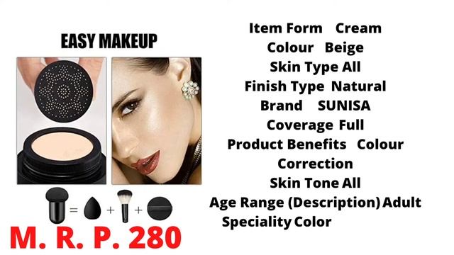 SUNISA BB and CC Cream Foundation With Air Cushion 20g - (Pack of 1)