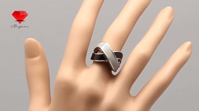 Bije.ru: Стильное стальное кольцо, покрытое черной и серой эмалью Gayla (Джейла) смотреть онлайн