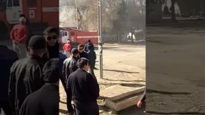 Пожар в Таласе,в кафешке взарвался балон.