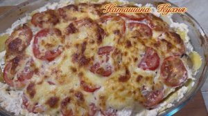 Фарш под сырным соусом с картофелем