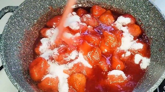 🍓🌿🍓Жареное варенье из клубники за 15 минут💯Яркий цвет, целые ягоды🌿
