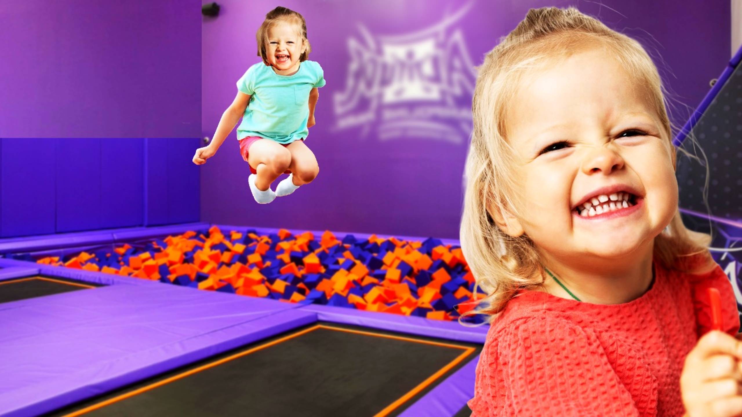 Веселая поездка Анны Марии с мамой и папой в батутный центр! смотреть онлайн