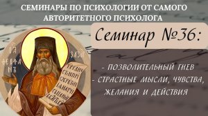 Праведный гнев,страстные мысли, чувства, желания,действия [семинар №36 по святоотеческой психологии]