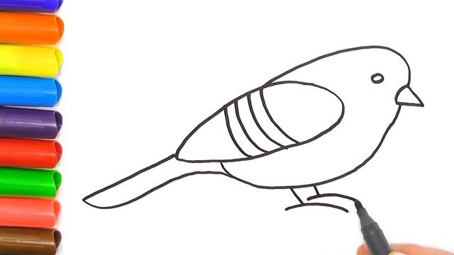 Как нарисовать птичку / How To Draw Bird Easy / Рисуем простые картинки вместе с ребенком смотреть онлайн