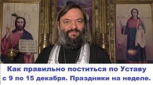 Как правильно поститься по Уставу с 9 по 15 декабря. Священник Валерий Сосковец