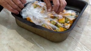 Вкусная тыква  в духовке в пакете