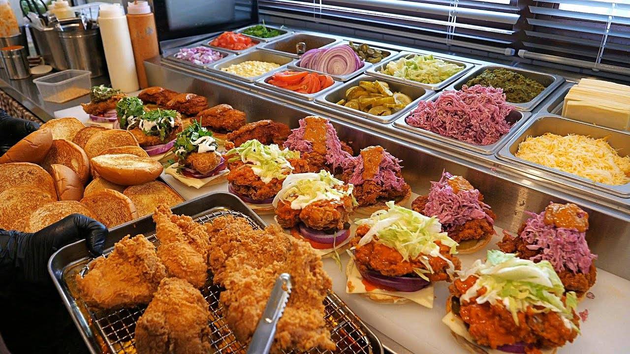 Король куриных бургеров! Острый куриный бургер | Еда мира - Уличная еда | World Food - Street Food