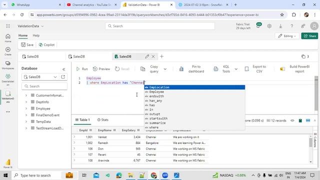 Understand about types of operators in KQL using MS Fabric in Telugu смотреть онлайн