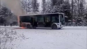 В Карелии загорелся рейсовый автобус