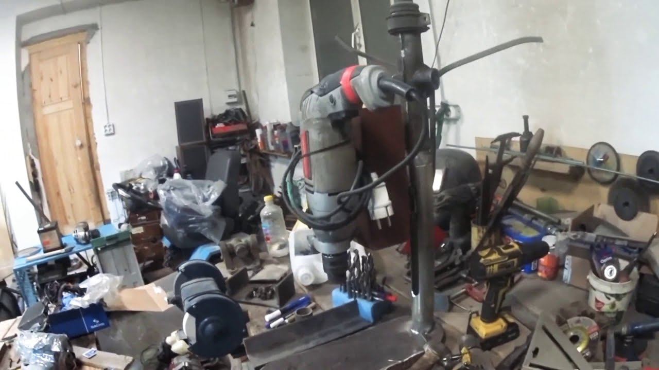 Сверлильный станок из дрели и рулевой рейки своими руками.#самодельный смотреть онлайн