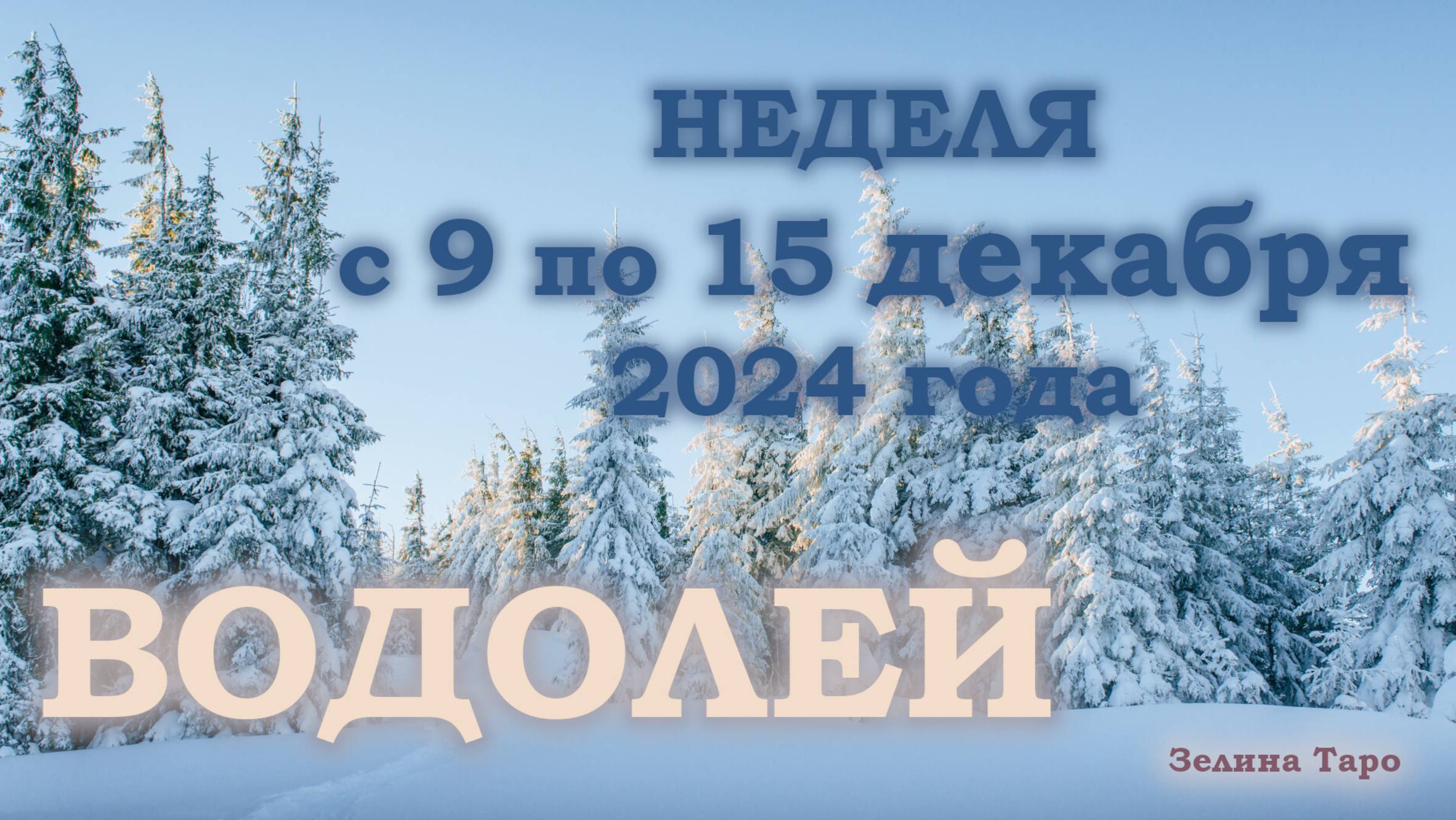 ВОДОЛЕЙ | ТАРО прогноз на неделю с 9 по 15 декабря 2024 года