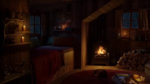 Засыпайте за 5 минут в уютнейшем зимнем домике с расслабляющими звуками камина и метели