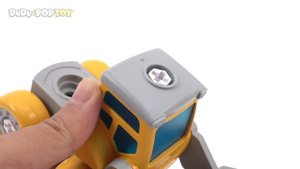 Construction truck robots! Transform vehicles set with dinosaur egg & screwdriver! | DuDuPopTOY