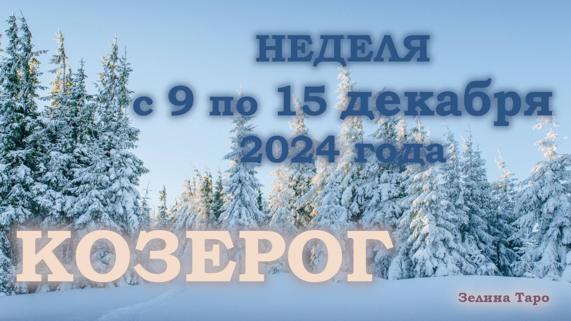 КОЗЕРОГ | ТАРО прогноз на неделю с 9 по 15 декабря 2024 года