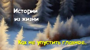 Истории из жизни - Как не упустить главное - Рассказы/ Слушать истории/ Жизненные истории