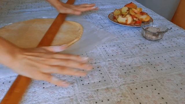 Шабдалы қосылған пирог. Персиковая галет @tolkyn.orazova
