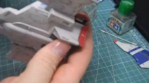 Galaga space fighter plastic model by Wave plamo build video 3