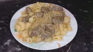 Печень говяжья на сметане