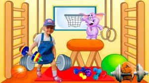 Детская тренировка: ребёнок с гантелями!