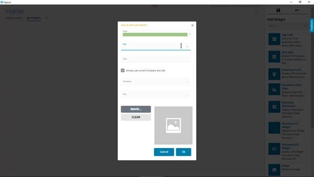 Adding a Widget to the Kinetic Home Page | Epicor ERP