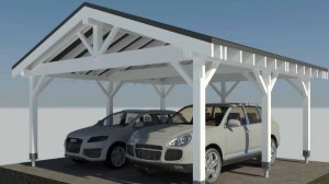 Проект навеса для двух машин 5,5х5,45 м из бруса. Раздел КР.