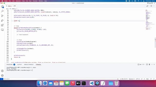 modern OpenGL - move object - in pure C [speed code] смотреть онлайн