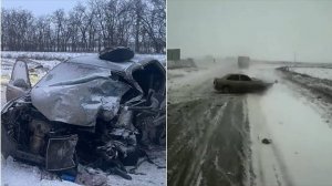 «Пошёл на обгон и погиб при лобовом ударе». Момент жуткого ДТП в Ростовской области.