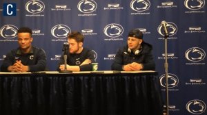 Penn State wrestlers Mark Hall and Vincenzo Joseph react to Nick Lee's win over top-ranked opponent