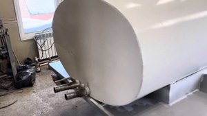 Покрасили бочку краскопультом (дюза 1,5) краска Dali разбавляли 646 раствор