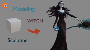 Моделирование стилизованного персонажа ведьмы в Blender.
