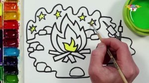 Как рисовать и раскрашивать кухонные принадлежности!  Рисование, раскрашивание для детей, малышей