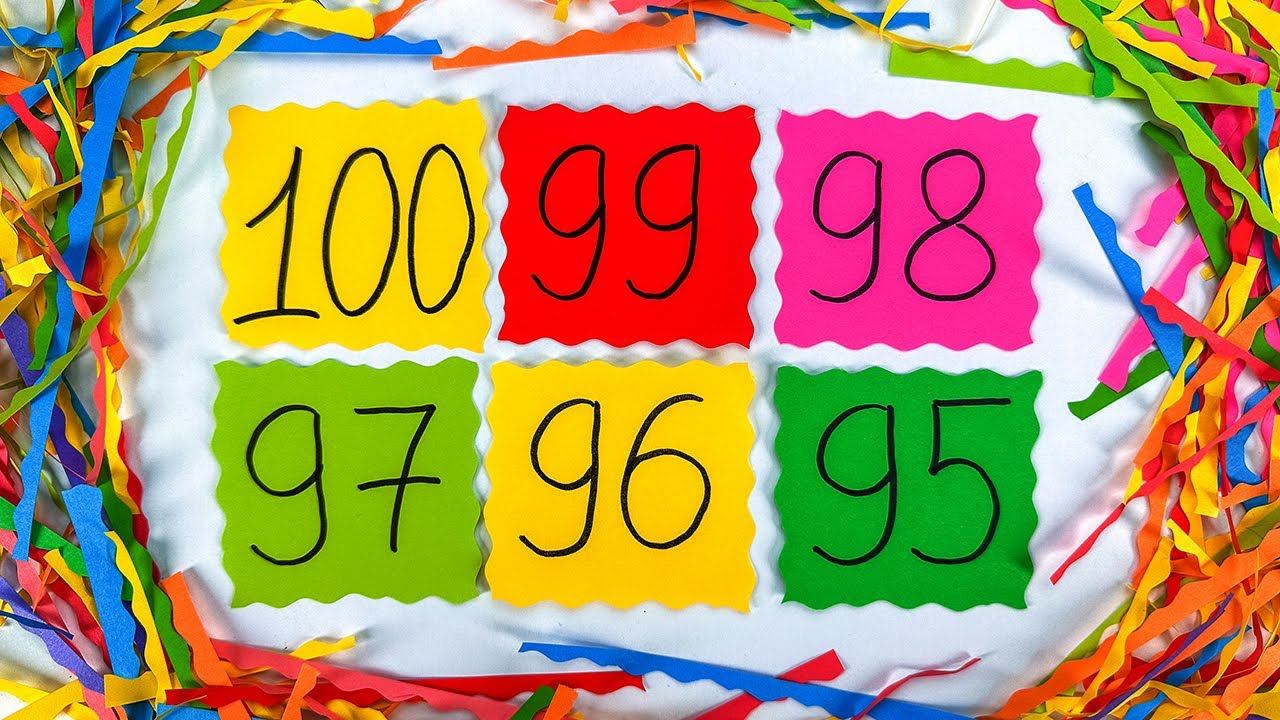 Числа от 1 до 100 на Волнистых Листочках. Учимся Считать! смотреть онлайн