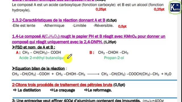 CHIMIE 1/4 : ⏩ Exercice corrigé sur composés oxygénés, métallurgie, pétroles- Un pas vers le BAC смотреть онлайн