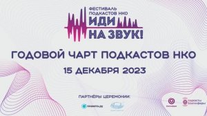 2023. Фестиваль подкастов НКО «Иди на звук».
Церемония награждения годового чарта «Иди на звук»