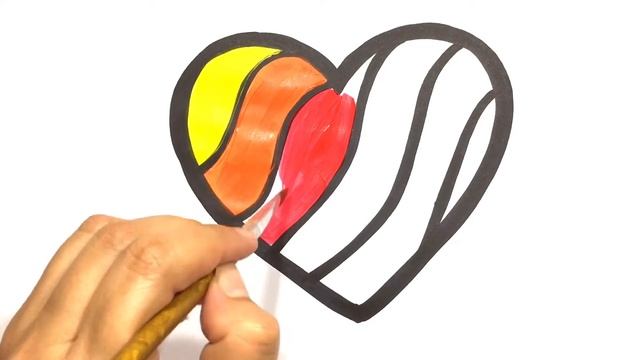 How to draw and color a heart rainbow | Kак нарисовать радужные сердечки для детей