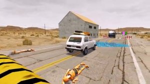 КРАШ-ТЕСТ  BeamNG.Drive !Транспортировка автомобилей - Speedbumps vs Cars vs Train