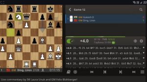 12 ПАРТИЯ... Дин Лижэнь vs Гукеш Доммараджу