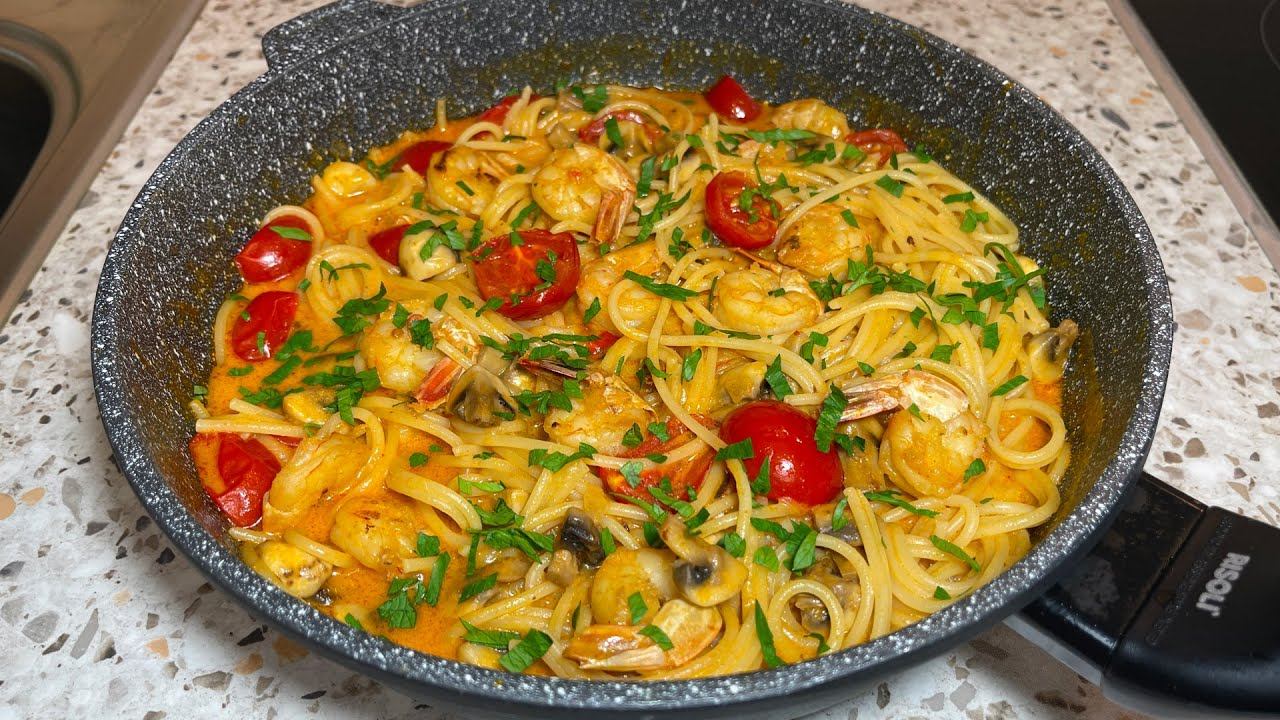 Спагетти в Соусе Том Ям с Креветками, Самая Вкусная в Мире Паста в Азиатском Стиле за 20 минут