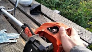 убираем бензокосилку в стоило на зиму