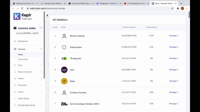 How to stake ATOM tokens using KEPLR wallet смотреть онлайн