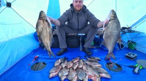 ТРОФЕЙНЫЕ ЛЕЩИ ЗАГИБАЮТ КИВКИ!!!Первый лед 2024! Ловля леща на коромысло.