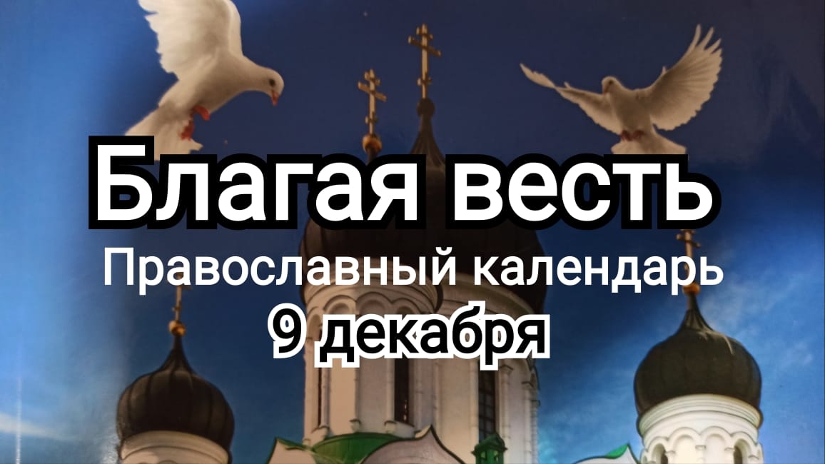 ⭕ВЕЛИКИЙ ПОСТ 09 декабря | "Спасайся Брат. Спасайся Сестра! " | Православный календарь