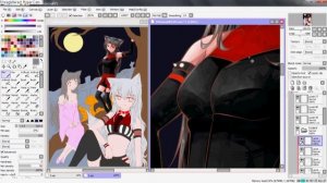 [SAI]Speed Paint - Halloween 2014(Kurohana) Part 2