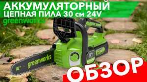 Обзор на аккумуляторную пилу Greenworks 24V 30см GD24CS30 2007007