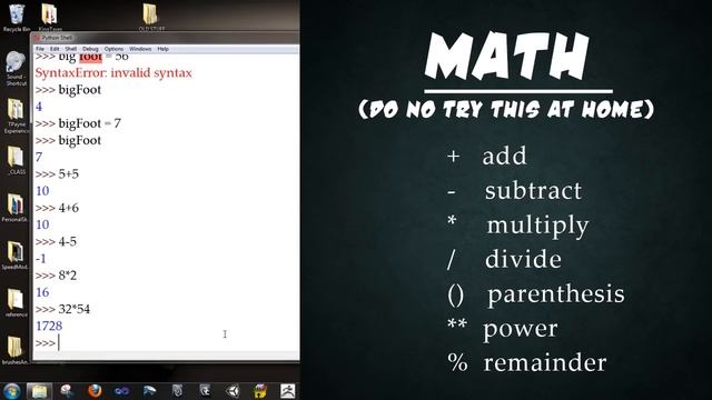 Let's Learn Python - Basics #1 of 8 - Integers, Floats and Maths #python #pythonprogramming
