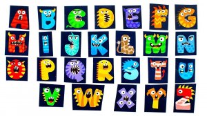 Буквы Монстры! Наклейки для Детей. Учим Английский Алфавит!