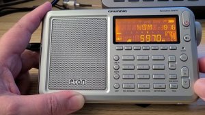 Eton Grundig Executive Satellit SSB tuning 5700-6300 kHz Shortwave 49 meter band with comments
